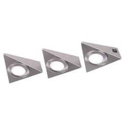 GoodHome Spot Sous Meuble<3 spots Chardin LED intégrée blanc neutre IP20 450lm 9W L.12xl.11,8xH.3,9cm chrome