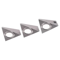 GoodHome Spot Sous Meuble<3 spots Chardin LED intégrée blanc neutre IP20 450lm 9W L.12xl.11,8xH.3,9cm chrome