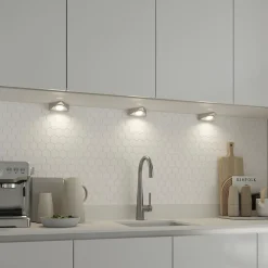 GoodHome Spot Sous Meuble<3 spots Chardin LED intégrée blanc neutre IP20 450lm 9W L.12xl.11,8xH.3,9cm chrome
