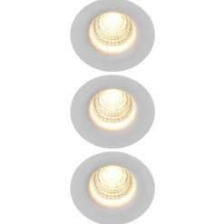Best GoodHome 3 spots encastrables Hobson LED intégrée blanc chaud IP20 dimmable 450lm 6.1W Ø8.8xH.5.3cm blanc