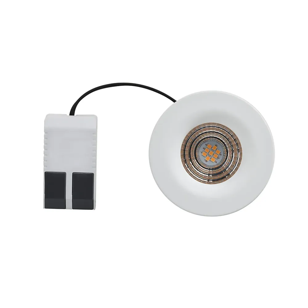 Best GoodHome 3 spots encastrables Hobson LED intégrée blanc chaud IP20 dimmable 450lm 6.1W Ø8.8xH.5.3cm blanc