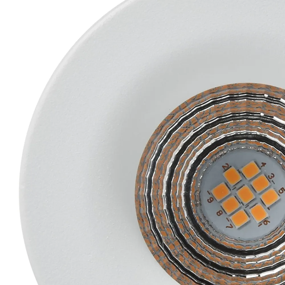 Best GoodHome 3 spots encastrables Hobson LED intégrée blanc chaud IP20 dimmable 450lm 6.1W Ø8.8xH.5.3cm blanc