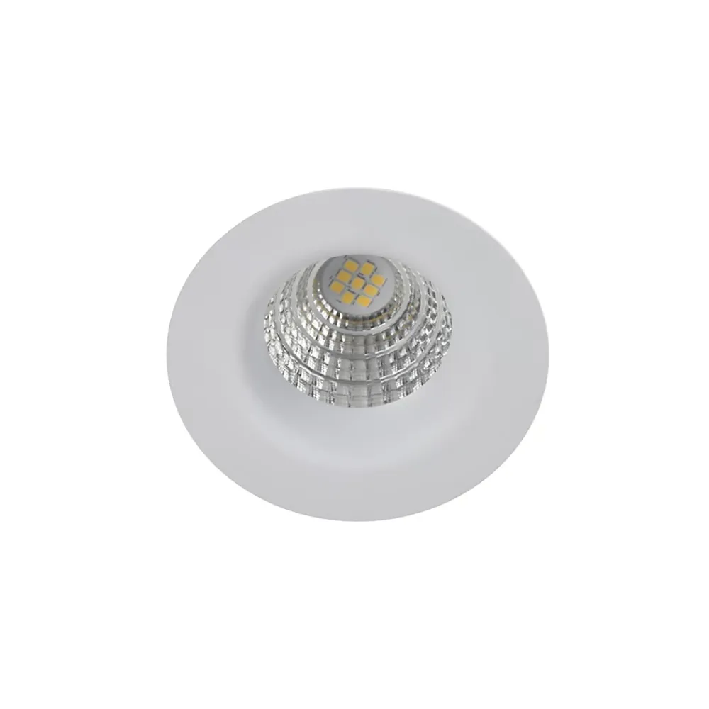 Best GoodHome 3 spots encastrables Hobson LED intégrée blanc chaud IP20 dimmable 450lm 6.1W Ø8.8xH.5.3cm blanc