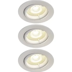 GoodHome Spot Encastrable|Spot<3 spots encastrables Salk GU10 blanc neutre IP20 450lm 4.9W Ø8.5xH.9.4cm blanc