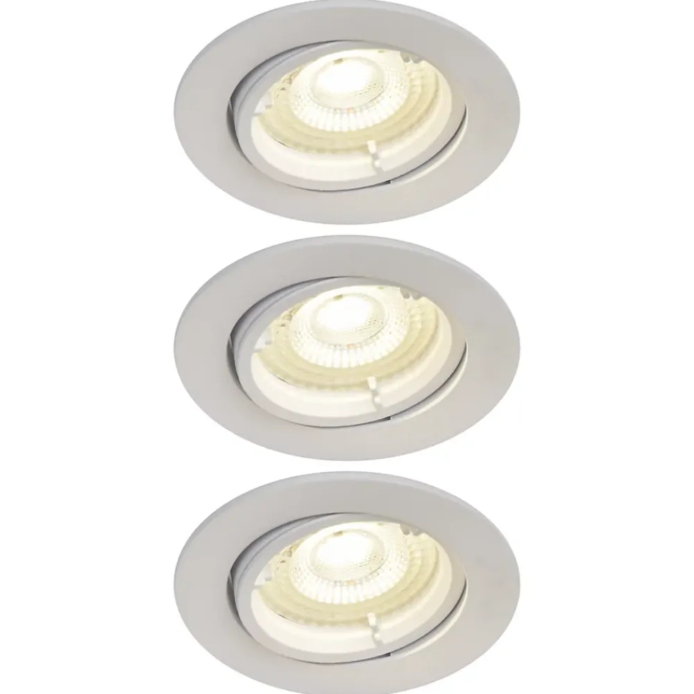 GoodHome Spot Encastrable|Spot<3 spots encastrables Salk GU10 blanc neutre IP20 450lm 4.9W Ø8.5xH.9.4cm blanc