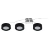 Clearance GoodHome 3 spots Ledyard LED intégrée blanc neutre IP20 200lm 2W Ø6,4xH.2cm noir