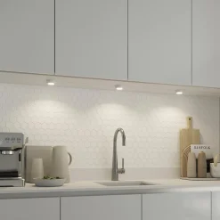 GoodHome Spot Sous Meuble<3 spots Ledyard LED intégrée blanc neutre IP20 200lm 2W Ø6,4xH.2cm blanc