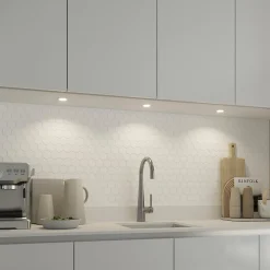 GoodHome Spot Sous Meuble<3 spots Ledyard LED intégrée blanc neutre IP20 200lm 2W Ø6,4xH.2cm blanc
