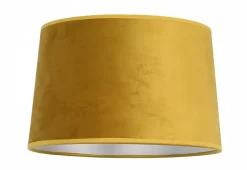 Best Seynave Abat-jour conique en velours jaune Ø28cm