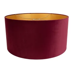 Best Qazqa Abat-jour en velours rouge 50/50/25 avec intérieur doré