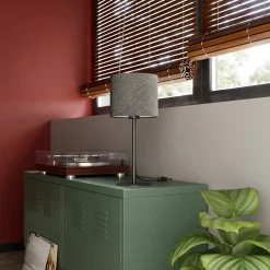 Best GoodHome Abat-jour rond Kpezin gris Ø20cm