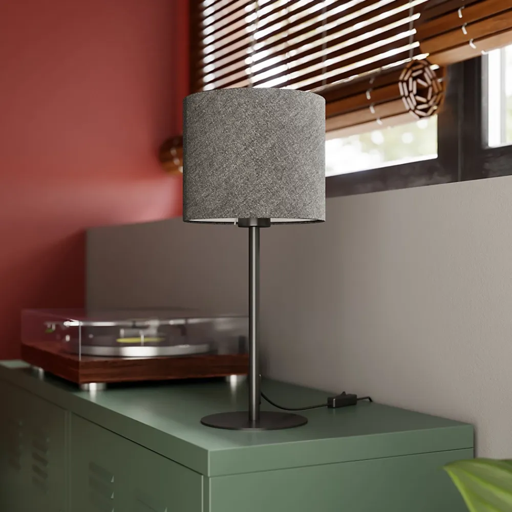 Best GoodHome Abat-jour rond Kpezin gris Ø20cm