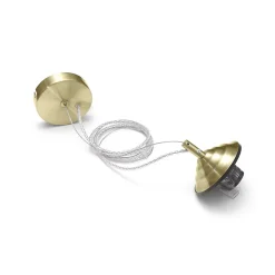 Best Gea Luce Alice - Kit suspension V/G E27 avec rosace laiton, câble tressé, cache douille, max 1x60W, IP20, design moderne