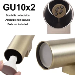 Alpinaluz Applique Pour Salon<Applique Murale Bronze Vieilli Lumière Double Haut/Bas, 2 Douilles GU10, Métallique, Ampoules Non Incluses