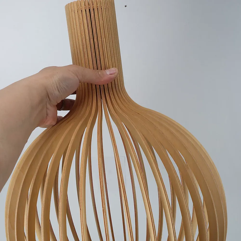 Alpinaluz Suspension Et Lustre<Suspension Design 35cm en Bois Style Nordique Artisanal E27, Hauteur Réglable pour Cuisine ou Salon