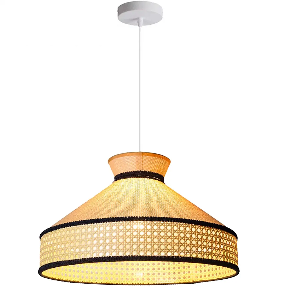Alpinaluz Suspension Et Lustre<Suspension en rotin Style Bohème Naturel, Tressée à la Main, Douille E27 pour Salon ou Salle à Manger
