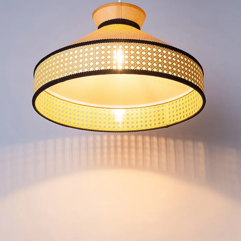 Alpinaluz Suspension Et Lustre<Suspension en rotin Style Bohème Naturel, Tressée à la Main, Douille E27 pour Salon ou Salle à Manger