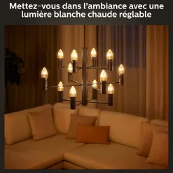 Best Philips Ampoule connectée dimmable Bluetooth Hue IP20 Flamme E14 300lm 4,5W blanc chaud