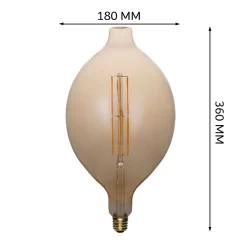 Ampoule Décorative Led<Ampoule filament LED BT180 8W Dimmable 2200K E27, ampoule Géant Edison Vintage décorative en verre