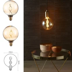 Ampoule Décorative Led|Ampoule E27, Gros Culot À Visser<Ampoule LED à filament ADN globe E27 110lm 3,5W blanc chaud ⌀12,5 x H.16,4 cm ambrée