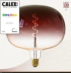 Best CALEX Ampoule LED à filament Boden marron dimmable E27 140lm 5W IP20 blanc chaud ⌀22 x H.22,5cm