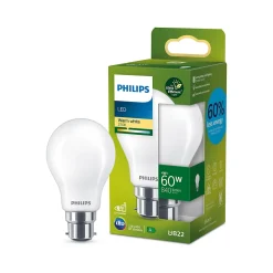 Philips Ampoule B22, Culot À Baïonnette|Ampoule Led Fonctionnelle<Ampoule LED A60 B22 840lm=60W blanc chaud ⌀6 cm dépoli