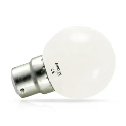 Outlet Miidex Lighting Ampoule LED B22 1W Blanc chaud 3000K Dépoli 45x68mm