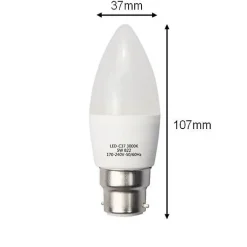 Silamp Ampoule B22, Culot À Baïonnette<Ampoule LED B22 6W 220V C37 180 degrés - Blanc Froid 6000K - 8000K -