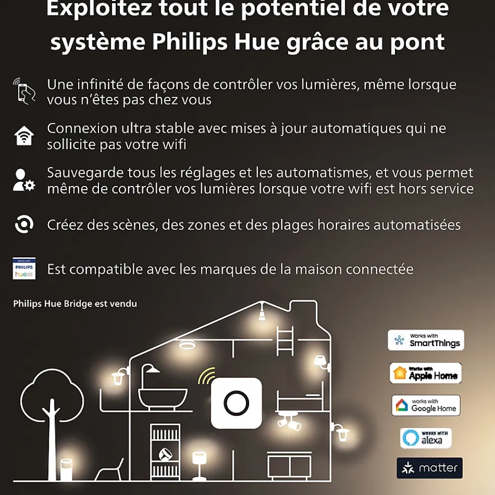 Best Philips Hue Ampoule LED connectée A60 IP20 E27 550lm 7W blanc
