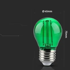 Best Silamp Ampoule LED E27 Filament 2W G45 Vert -