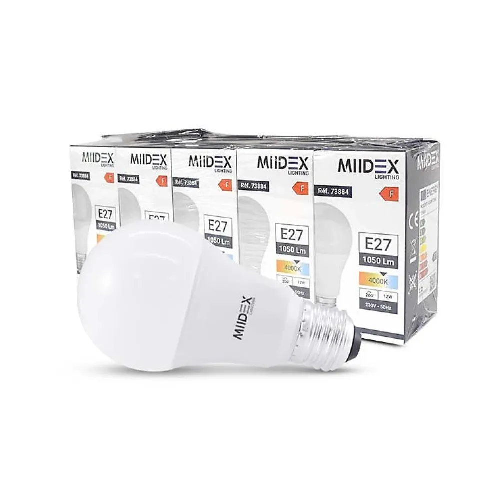 Best Miidex Lighting Ampoule LED E27 11W - Blanc neutre 4000K - 1050 lm - Pack 5