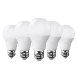Best Silamp Ampoule LED E27 9W 220V A60 180 degrés (Pack de 5) - Blanc Chaud 2300K - 3500K -