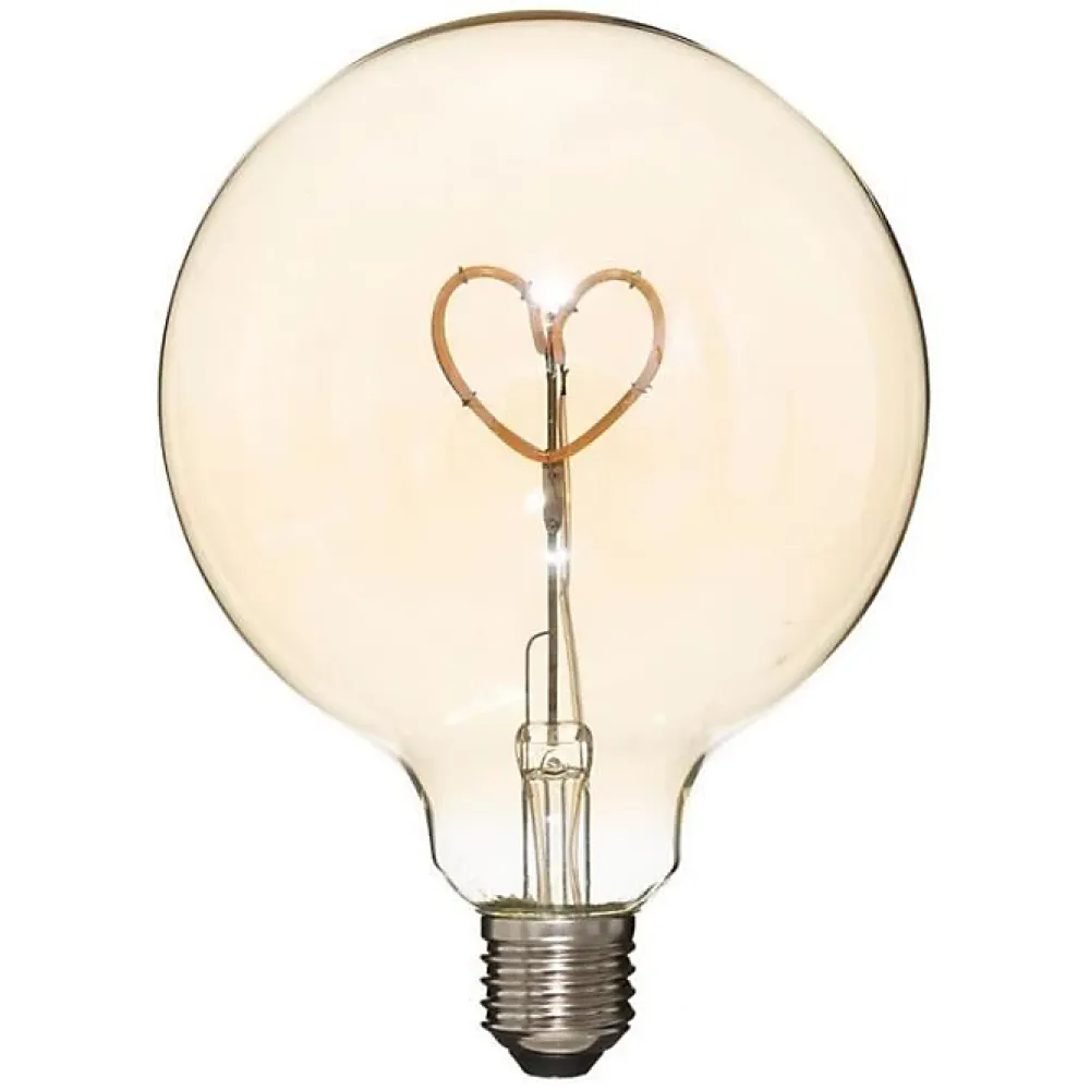Best Silumen Ampoule LED Filament Coeur G125 Globe Ambré - - E27 - 2W - Intérieur