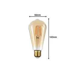 Best Silumen Ampoule LED Filament Dimmable 6W ST64 Edison - Blanc Chaud 2300k - 3500k -