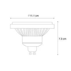 Best Luedd Ampoule LED GU10 à gradation 3 niveaux 111 mm 10,5 W 770 lm 3000K