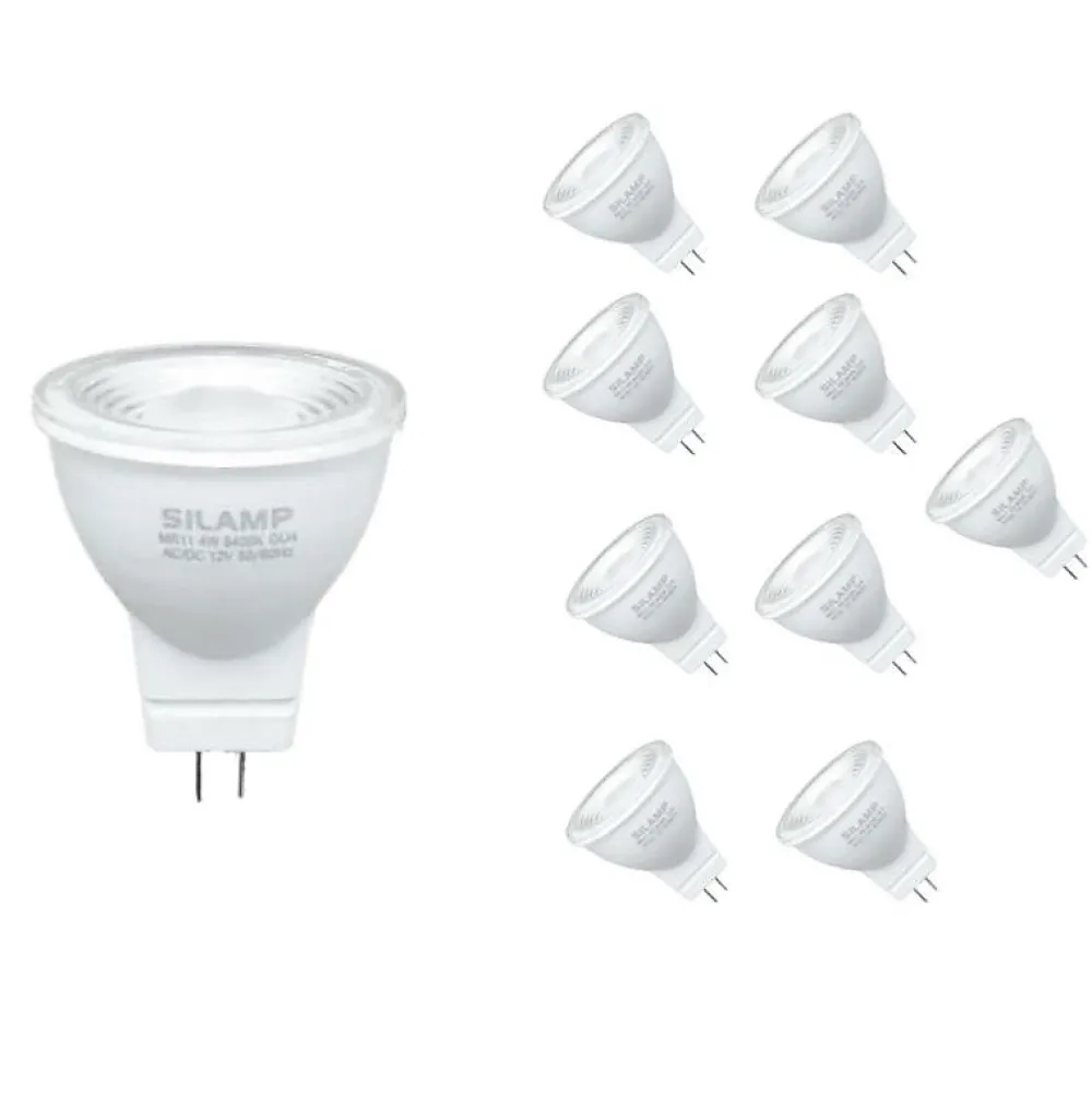 Online Silamp Ampoule LED GU4 / MR11 4W 12V (Pack de 10) - Blanc Froid 6000K - 8000K -