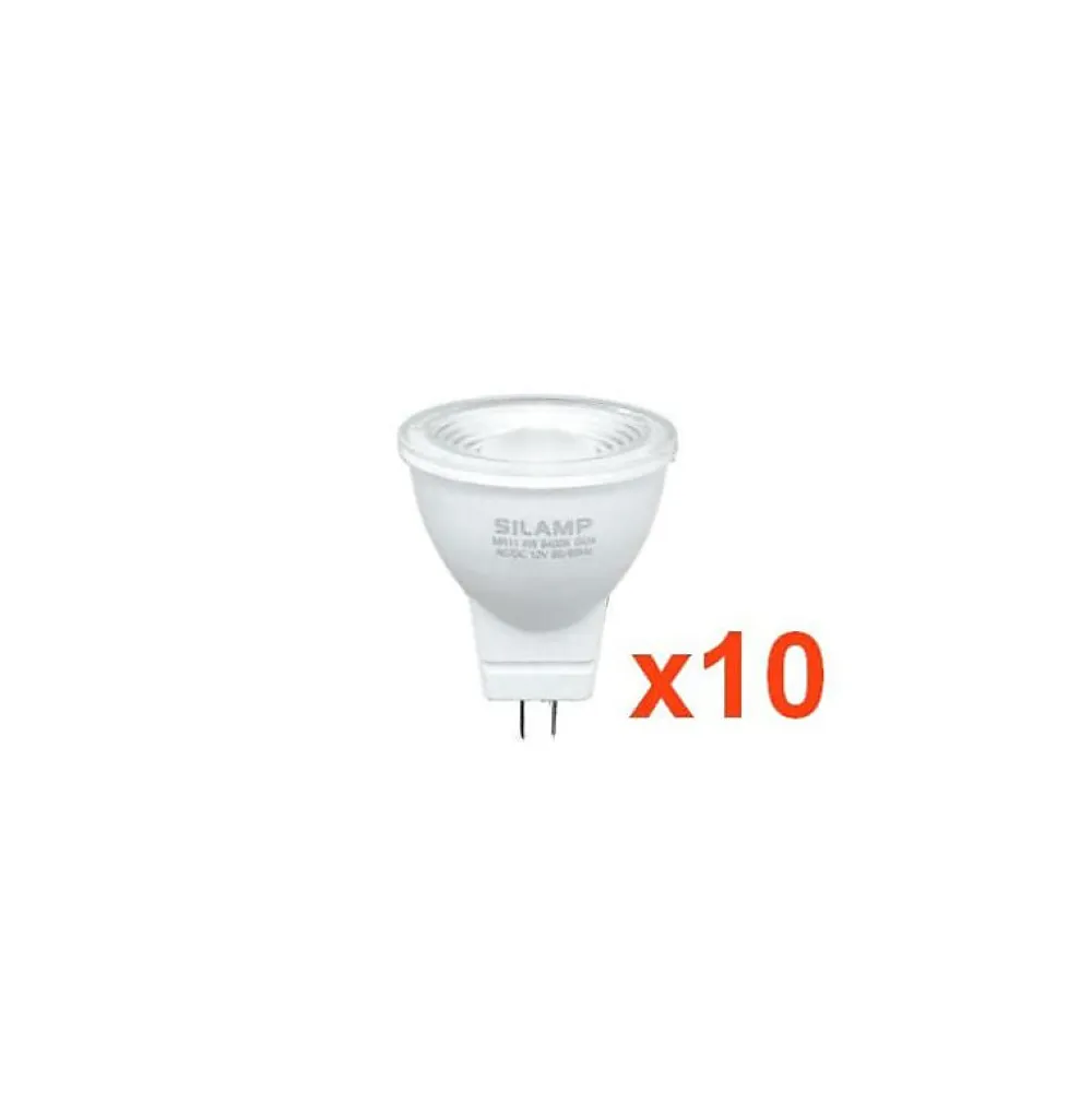 Online Silamp Ampoule LED GU4 / MR11 4W 12V (Pack de 10) - Blanc Froid 6000K - 8000K -