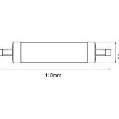 New Beneito & Faure Ampoule LED R7s 118mm 9W d.23mm 1000lumen 3000k