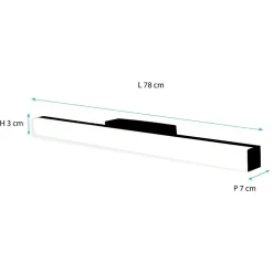 Voltman Réglette Cave, Garage, Atelier<Applique de salle de bain 78 cm noire-