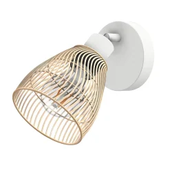 Best EGLO Applique de salle de bain Cintoia blanc et rotin A60 Standard IP44