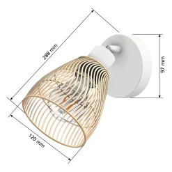 Best EGLO Applique de salle de bain Cintoia blanc et rotin A60 Standard IP44