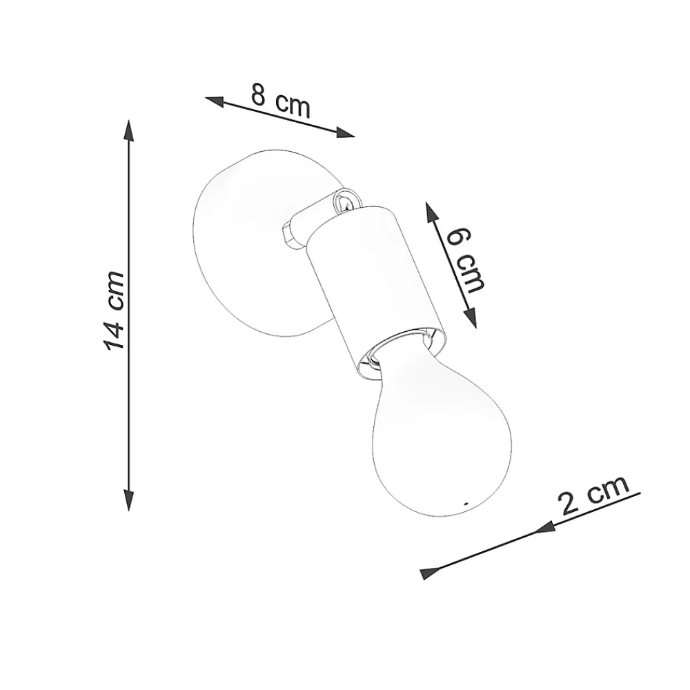 Best Sollux Lighting Applique en acier 1 ampoule 3000K - 8x8x14cm Sollux