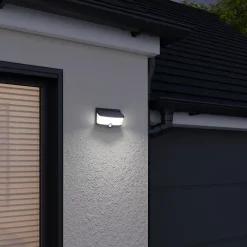 Applique Murale Extérieure|Éclairage Solaire<Applique extérieure murale LED solaire noir 6,3 W IP44 détecteur de mouvement H.5,3 cm