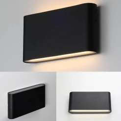 Alpinaluz Applique Murale Intérieure|Applique Murale Pour Salle À Manger<Applique LED 12W SAFATA IP54 pour extérieurintérieur design rectangulaire en aluminium noir éclairage haut et bas 2700K