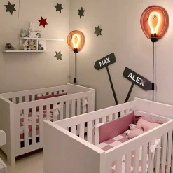 Alpinaluz Applique Murale Intérieure<Applique mural LED poli en forme de ballon verre coloré froissé lumière chaude 8W avec interrupteur intégré dans le câbl