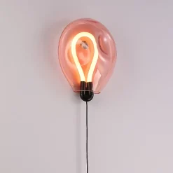 Alpinaluz Applique Murale Intérieure<Applique mural LED poli en forme de ballon verre coloré froissé lumière chaude 8W avec interrupteur intégré dans le câbl