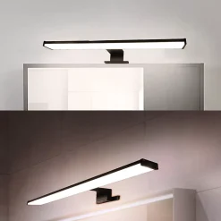 Alpinaluz Applique Murale Intérieure<Applique Mural LED Slim pour Salle de Bain et Miroir en Aluminium8W40cmIP44 Lumière Blanche Neutre 4000K Noir
