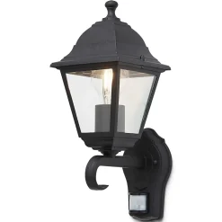 Applique Murale Extérieure<Applique murale à détection Varennes E27 60W IP44 GoodHome noir