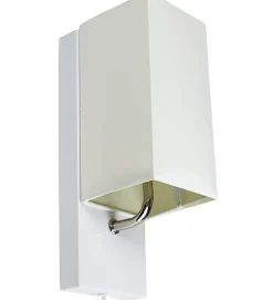 Autres Applique Murale Pour Chambre|Applique Pour Salon<Applique murale abat jour tissu blanc socle metal Lampe 1 spot lumière LED