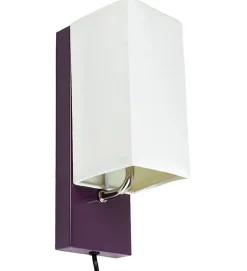 Autres Applique Murale Intérieure|Applique Murale Pour Cuisine<Applique murale abat jour tissu blanc socle metal Violet Lampe 1 spot lumière LED